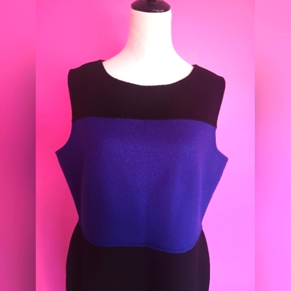 Talbot's Ladies Blue & Black Wool Sheath Dress (NWT!) MSRP $229 - Picture 7 of 8